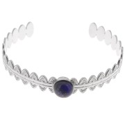 Bracciale etnico regolabile 11x160 mm per cabochon da 10 mm - Acciaio inox 304 x1