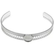 Bracciale traforato effetto pizzo - regolabile 12x155 mm per cabochon da 10 mm - Acciaio inossidabile 304 x1