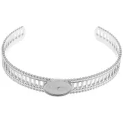 Bracciale traforato effetto pizzo - regolabile 12x155 mm per cabochon 14x10 mm - Acciaio inossidabile 304