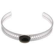 Bracciale traforato effetto pizzo - regolabile 12x155 mm per cabochon 14x10 mm - Acciaio inossidabile 304