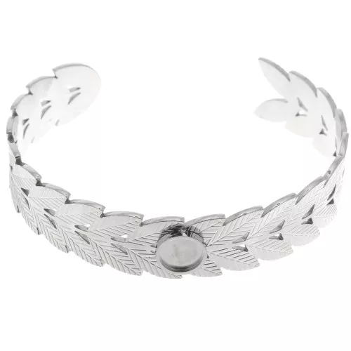 Bracciale regolabile a foglia d'alloro 15x160 mm per cabochon da 8 mm - Acciaio inossidabile 304 x1
