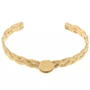 Bracciale intrecciato regolabile 8x160mm per cabochon 10mm Acciaio inox304 dorato