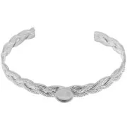 Bracciale intrecciato regolabile 8x160 mm per cabochon da 8 mm - Acciaio inossidabile 304