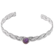 Bracciale intrecciato regolabile 8x160 mm per cabochon da 8 mm - Acciaio inossidabile 304