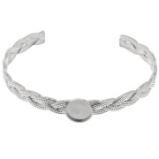 Bracciale intrecciato regolabile 8x160 mm per cabochon da 10 mm - Acciaio inossidabile 304|raw }}