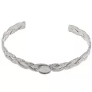 Bracciale intrecciato regolabile 8x160 mm per cabochon 8x6 mm - Acciaio inossidabile 304