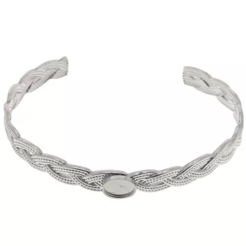 Bracciale intrecciato regolabile 8x160 mm per cabochon 8x6 mm - Acciaio inossidabile 304