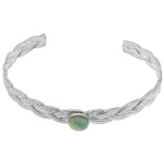 Bracciale intrecciato regolabile 8x160 mm per cabochon 8x6 mm - Acciaio inossidabile 304