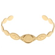 Bracciale ovale regolabile 12x155 mm per cabochon da 10 mm-Acciaio inox304 dorato|raw }}