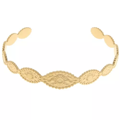 Bracciale ovale regolabile sole 12x155 mm Acciaio inox 304 dorato x1