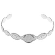Bracciale ovale regolabile sole 12x155 mm per cabochon da 10 mm - Acciaio inox 304