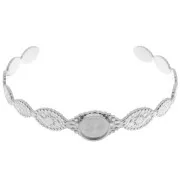 Bracciale ovale regolabile sole 12x155 mm per cabochon da 10 mm - Acciaio inox 304