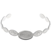 Bracciale ovale regolabile 12x155mm per cabochon 18x13 mm - Acciaio inossidabile 304|raw }}