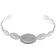 Bracciale ovale regolabile 12x155mm per cabochon 18x13 mm - Acciaio inossidabile 304