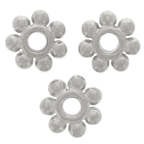 Perline distanziatrici a fiore da 6 mm - acciaio inox 304L x6
