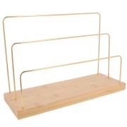 Portagioielli - Espositore 3 livelli 24x33 cm in bambu e metallo dorato|raw }}