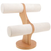 Portagioielli - Espositore per bracciali 24x24 cm bamboo et suede - Beige|raw }}