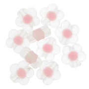 Perline a fiore 12,5 mm - Trasparenti - Rosa pastello x10|raw }}