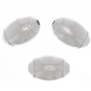 Perlina ovale - Pallone da rugby 16,5x10 mm - Placcata argento x1