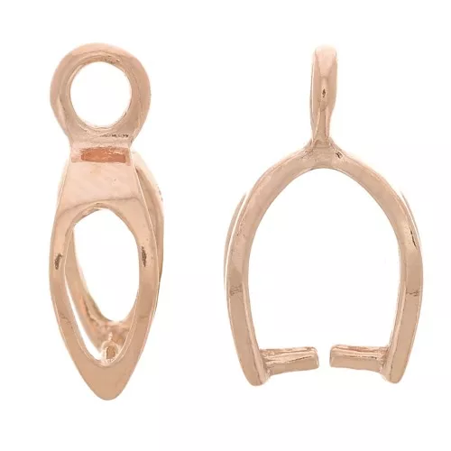 Fermaciondolo 12 mm - Argento 925 - Dorato rosa x1