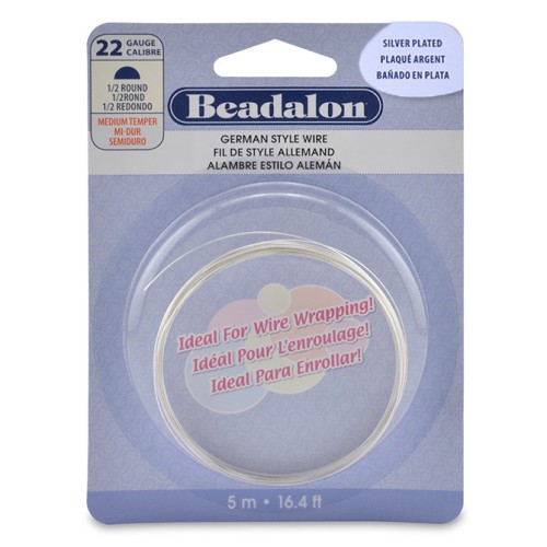 Filo di rame mezzo-tondo 0,64 mm anti tarnish- Argentato x5m