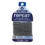 Cordone intrecciato RePEaT in poliestere riciclato da 1 mm - Grigio x5m|raw }}