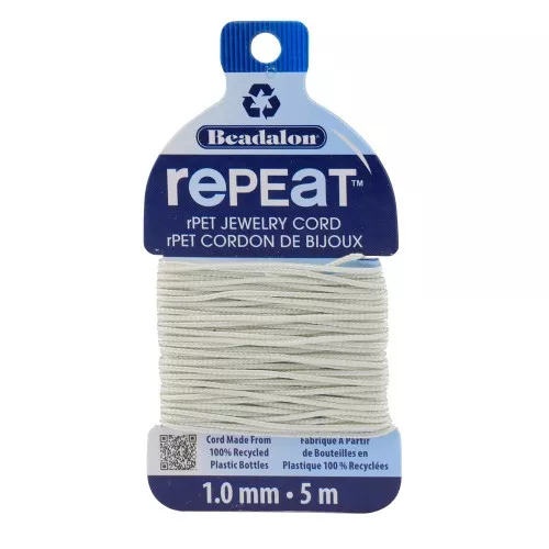Cordone intrecciato RePEaT in poliestere riciclato 1 mm - Ecrù x5m