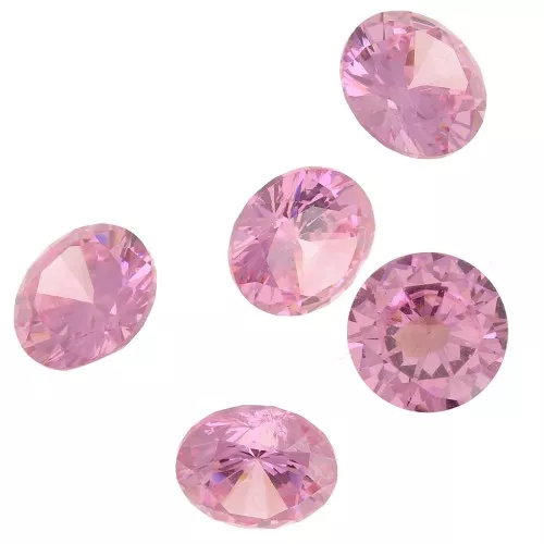 Cabochon rotondo in ossido di zirconio 8 mm - Rosa chiaro x1