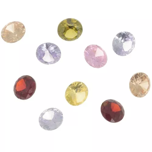 Cabochon rotondi in ossido di zirconio 4 mm - Multicolore x10