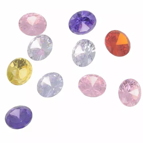 Cabochon rotondi in ossido di zirconio 5 mm - Multicolore x10