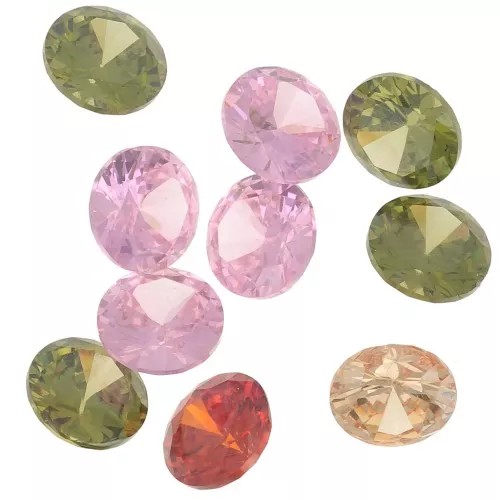 Cabochon rotondi in ossido di zirconio 6 mm - Multicolore x10