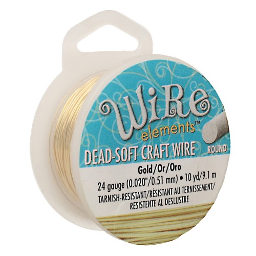 Filo di rame Craft Wire flessibile 0,51 mm -Dorato anti tarnish x9,1m