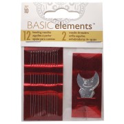 Set di 12 aghi per perline n°10 e 2 infila ago - Acciaio|raw }}