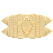 Cymbal - Connettore per perline GemDuo 25x12mm Mantrakia II dorato con oro fino x1|raw }}