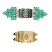 Cymbal - Connettore per perline GemDuo 25x12mm Mantrakia II dorato con oro fino x1