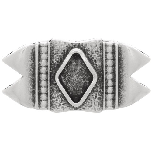 Cymbal - Connettore per perline GemDuo 25x12 mm Mantrakia II - Argento antico x1