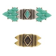 Cymbal - Connettore per perline GemDuo 25x12 mm Mantrakia II - Bronzo x1