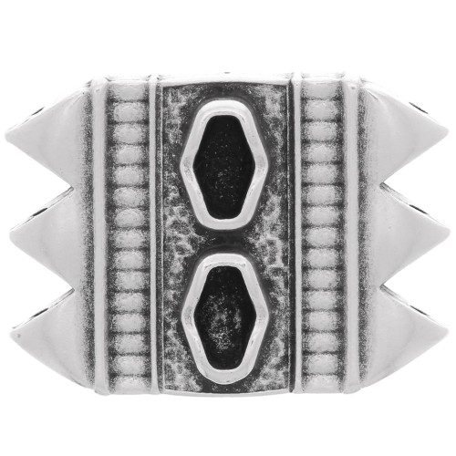 Cymbal- Connettore per perline Mantrakia III SuperDuo 17x23 mm - Argento antico x1