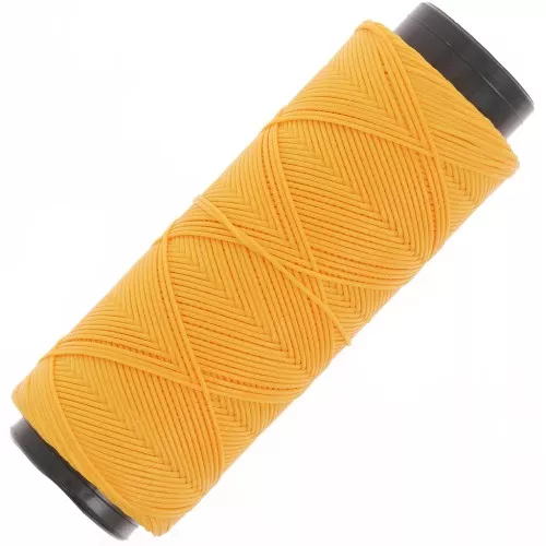 Filo di poliestere cerato piatto - Slam Cord per micro macramè 0,8 mm - Giallo x100m