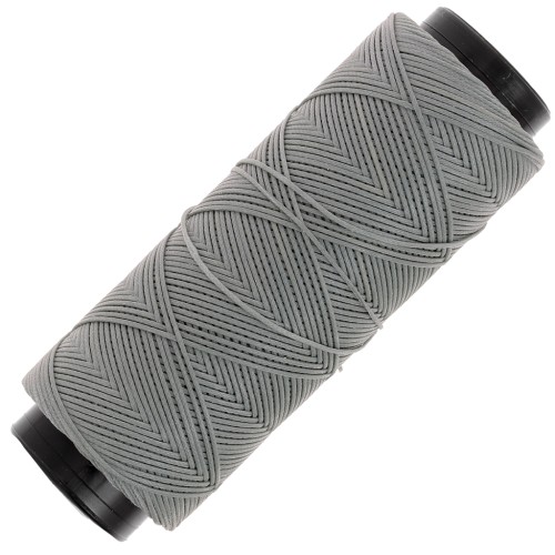 Filo di poliestere cerato piatto - Slam Cord per micro macramè 0,8 mm - Grigio x100m