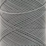 Filo di poliestere cerato piatto - Slam Cord per micro macramè 0,8 mm - Grigio x100m
