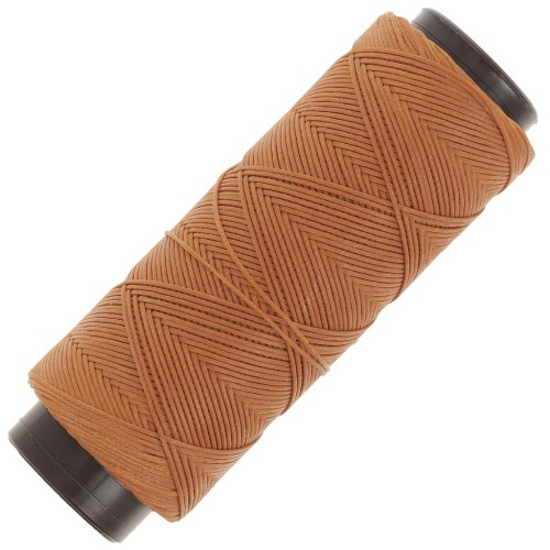 Filo di poliestere cerato piatto - Slam Cord per micro macramè 0,8 mm - Mocca x100m