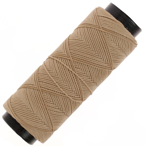 Filo di poliestere cerato piatto - Slam Cord per micro macramè 0,8 mm - Sand x100m