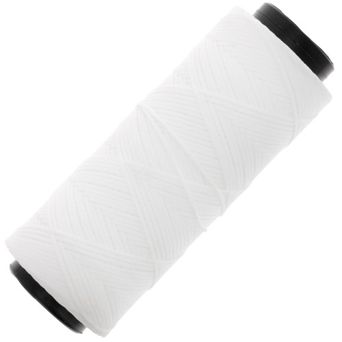 Filo di poliestere cerato piatto - Slam Cord per micro macramè 1 mm - Bianco x100m