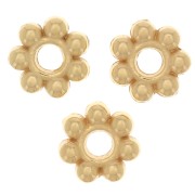 Perline a fiore 6 mm - Dorato con oro fino x100|raw }}