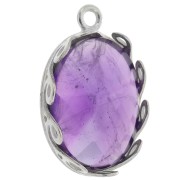 Set di pendenti ovali - design a onda per cabochon 18x13 mm - Argento 925 x1