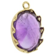 Set di pendenti ovali - cuori per cabochon 18x13 mm -dorato con oro fino x1