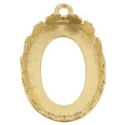 Set di pendenti ovali - Design floreale per cabochon 18x13 mm -dorato oro finox1