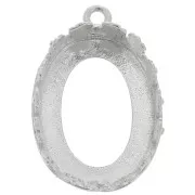 Set di pendenti ovali - design floreale per cabochon 18x13 mm - Argento 925 x1