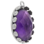 Set di pendenti ovali - design floreale per cabochon 18x13 mm - Argento 925 x1